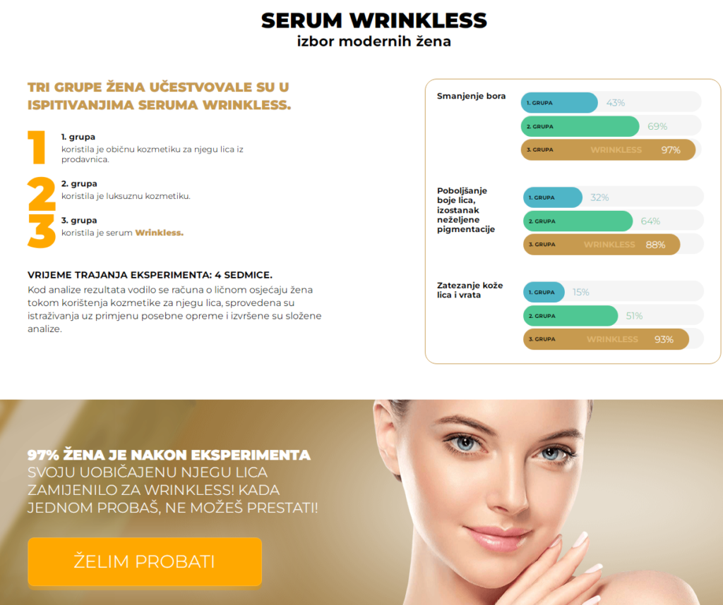 Wrinkless serum Prednosti