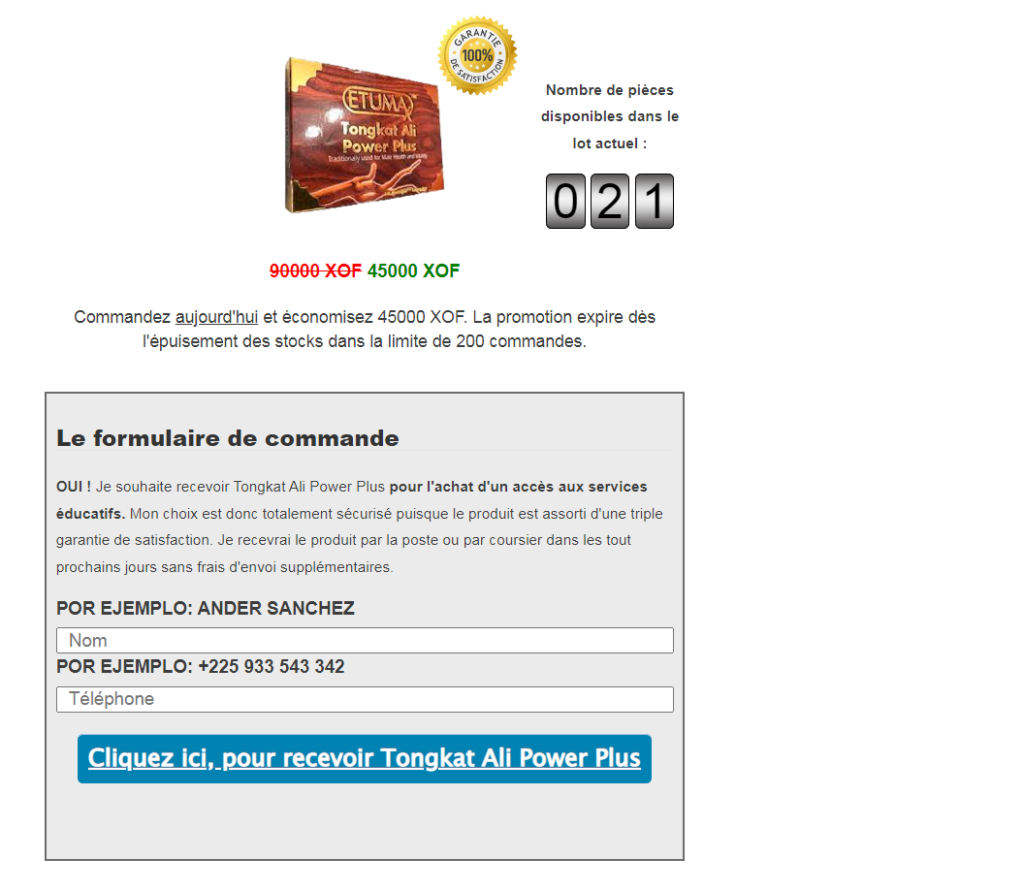 Tongkat Ali Power Plus cote divoire