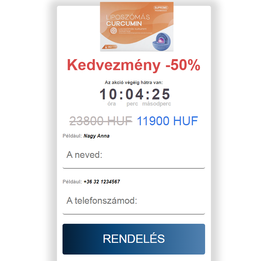 Curcumin vélemények