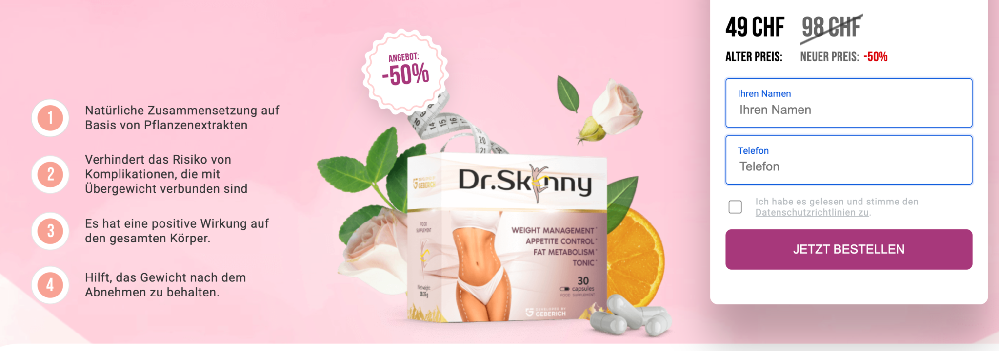 Dr.Skinny Ist es sicher?Vorteile, NebenwirkungenPreisSwitzerland