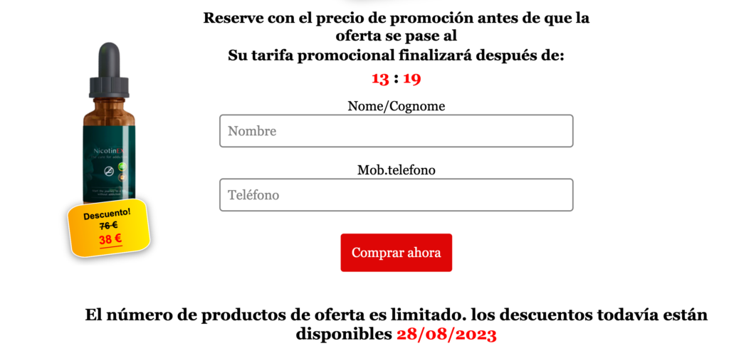 NicotinEX Precio