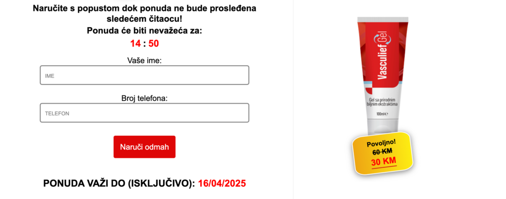 Vasculief Gel Pregled